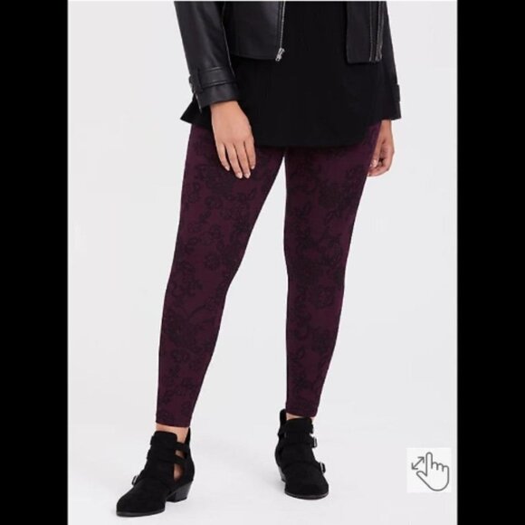 2 for $20 Torrid Purple Lace Print Leggings - Picture 1 of 9